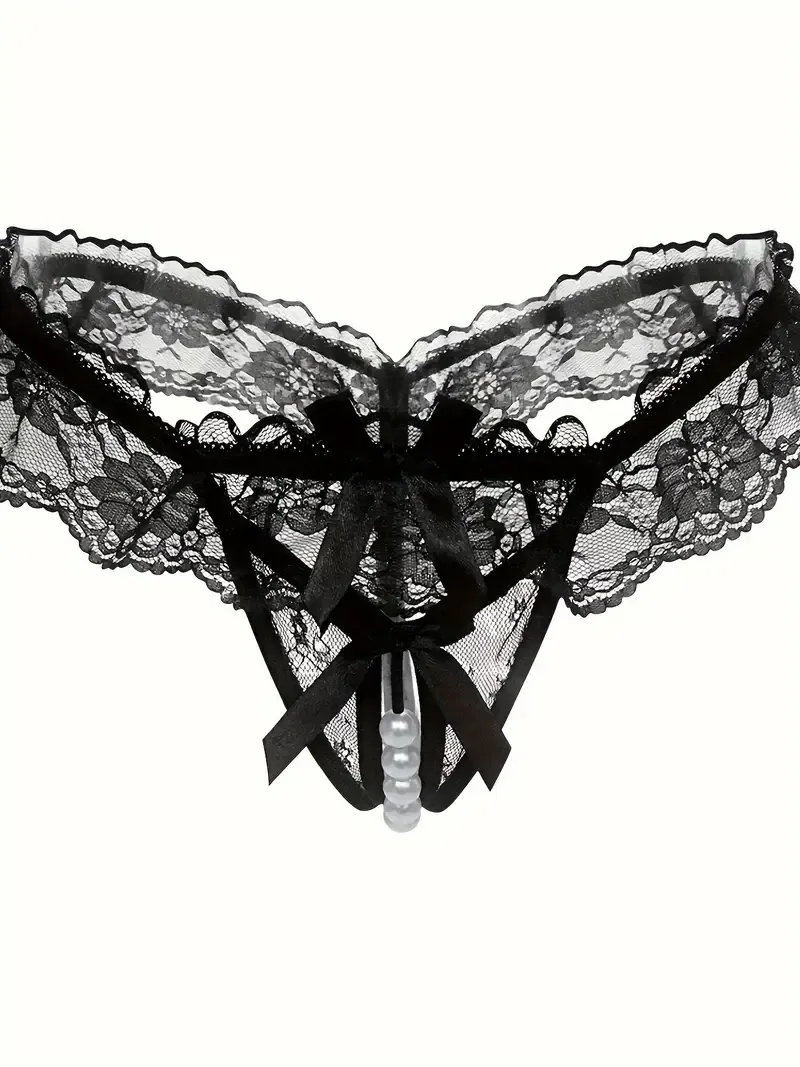 Black Lace Pearl Lingerie Set | French Chic x Night Allure