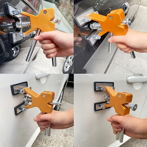 Paintless Dent Puller Kit - Golden Metal Extractor + 10 Spacers | Remove Door Dents & Hail Pits on Cars, No Spray Paint Needed!