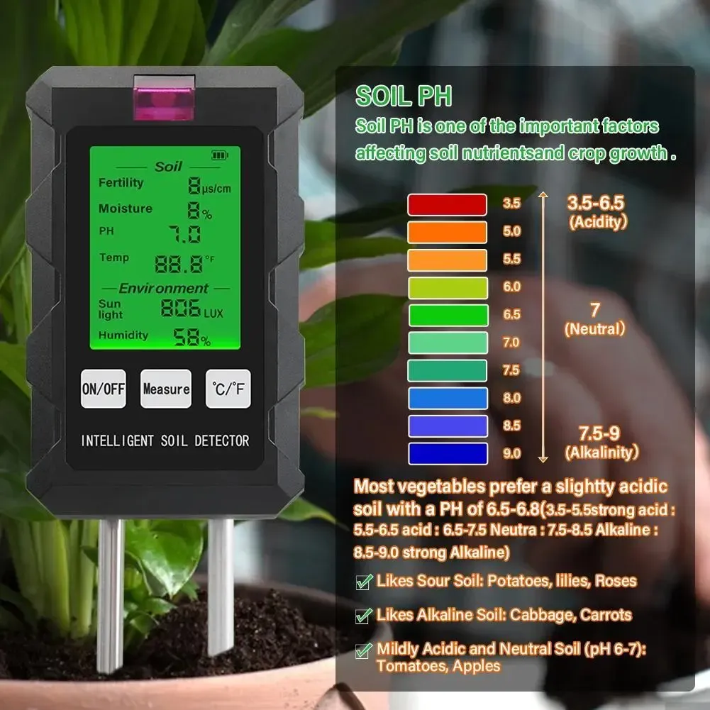 🚀Global Hot Sale! 6-in-1 Smart Soil Doctor Detector｜Rotatable Screen & 6-Parameter Precision｜Perfect for Gardening or Agriculture Research