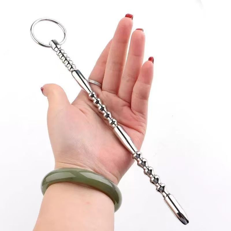 موسع مجرى البول الممتد، موسع القضيب من الفولاذ المقاوم للصدأ، موسع القضيب الطويل للرجال مع خرزات القضيب، سدادة القضيب SM