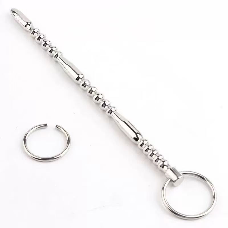 موسع مجرى البول الممتد، موسع القضيب من الفولاذ المقاوم للصدأ، موسع القضيب الطويل للرجال مع خرزات القضيب، سدادة القضيب SM