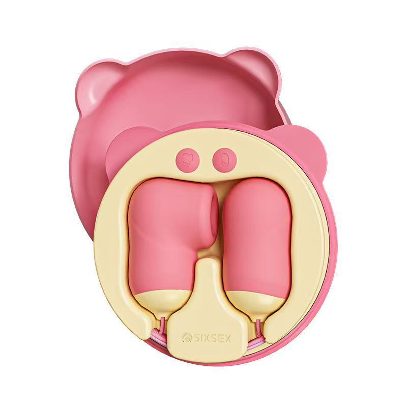 سلك مزدوج القفز البيض مدلك صامت لطيف التلقائي الاستمناء اللاسلكية شحن رأس مزدوج مخفي