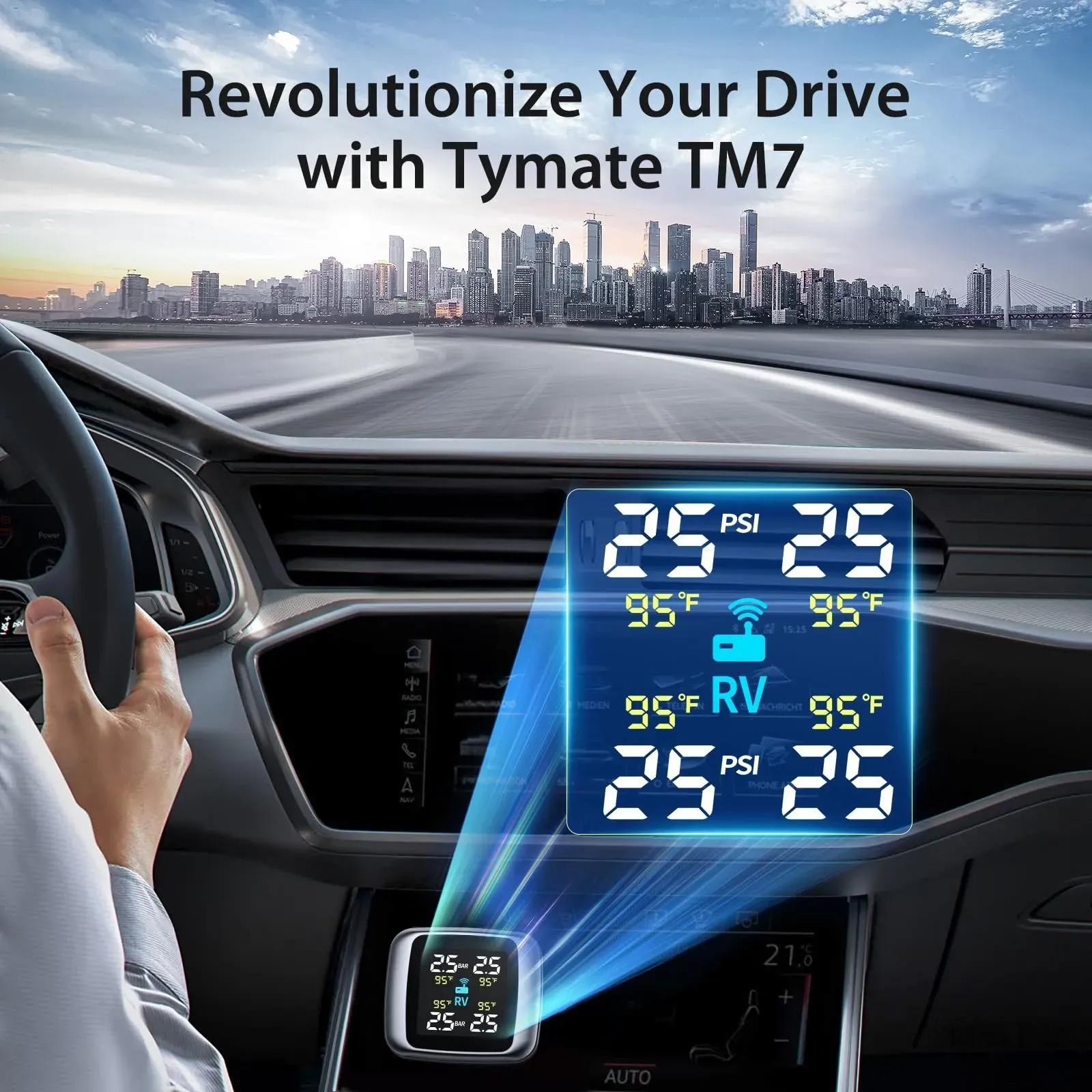 Plug-and-Play Wireless Tire Pressure Monitoring System (TPMS) - Buy 1 Sets