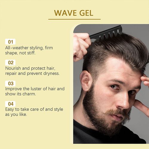 🧴 Men's Wave Styling Gel | Strong Hold, Long Lasting, Non Flaky
