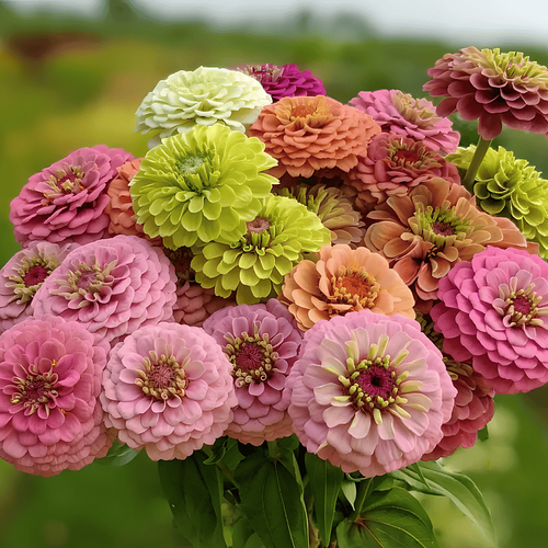 Double Zinnia Mixed Color Seeds