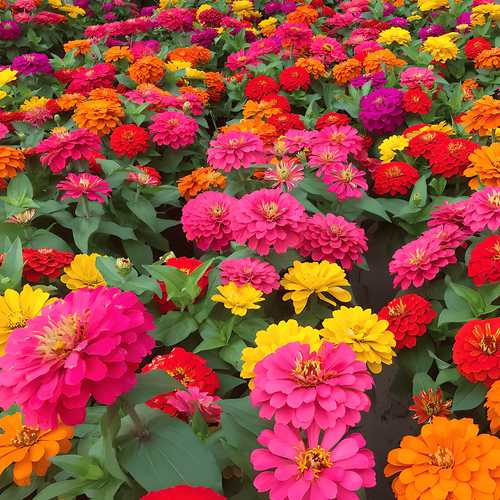Double Zinnia Mixed Color Seeds