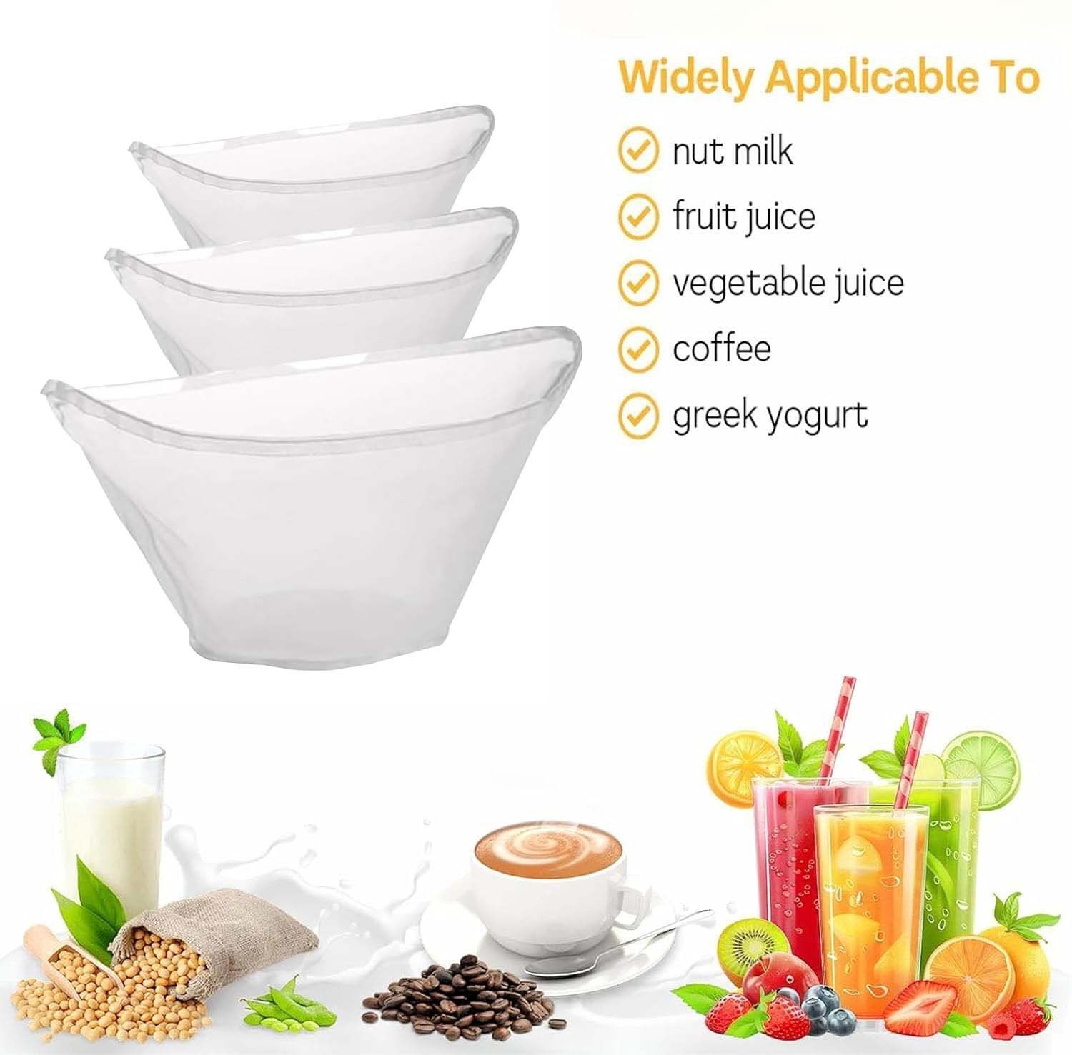 BIG DISCOUNT !!GET 3 PCS !!🌿✨ Food-Grade Nylon Filter Bag – Smooth Nut Milks, Juices & Easy Straining