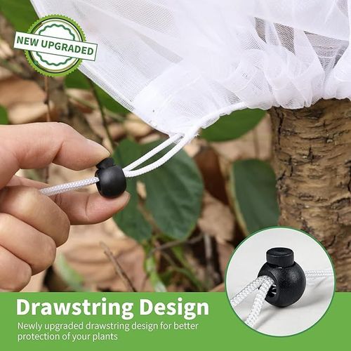 Garden Mesh Netting with Drawstring - Bird & Insect Barrier