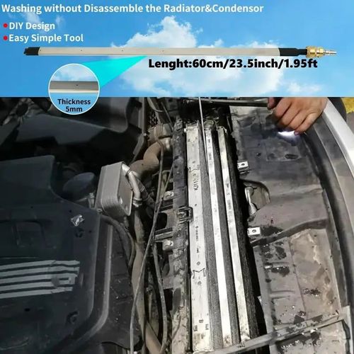 Thickened Radiator Cleaning Wand with Water & Air Dual-Purpose Connector