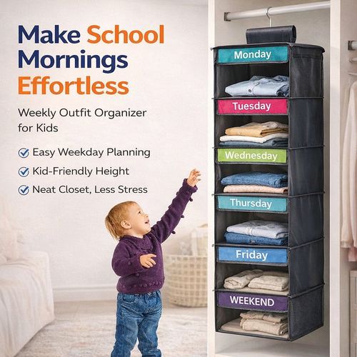 Monday–Friday Hanging Clothes Organizer (Kids’ Weekly Outfit Planner) 👕📅✨