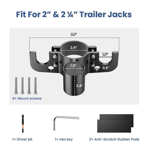 Aluminum RV Towing Chain Organizer & 7-Way Plug Holder