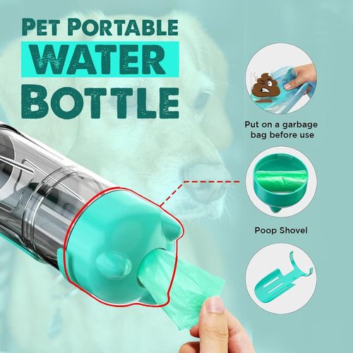 🐾💧4-in-1 Dog Water Bottle 🐶 500ML Portable Pet Water Dispenser