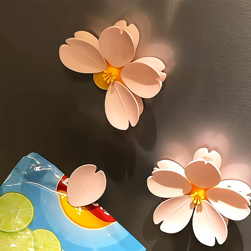 Flower refrigerator magnet clip