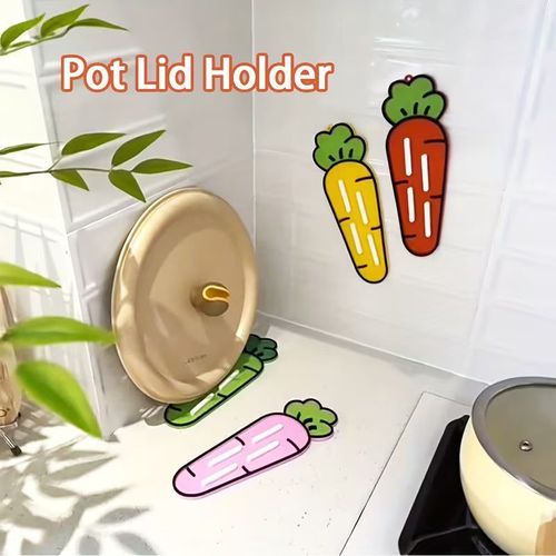 Cute Carrot Pot Lid & Sponge Holder Mat
