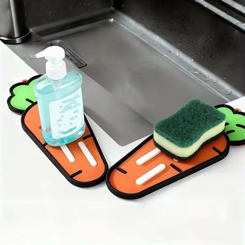 Cute Carrot Pot Lid & Sponge Holder Mat