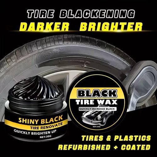 🚗 Multi-Purpose Car Trim & Tire Restoration Wax – Deep Black Shine, Long-Lasting Protection, Anti-Aging & Waterproof, Easy Application, Restores Faded Trim & Tires Like New ✨