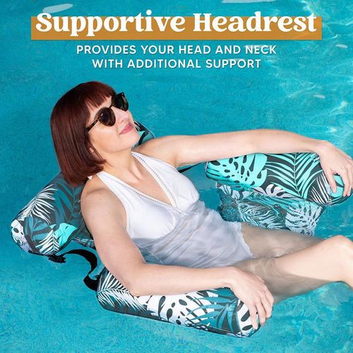 💎 -50% TROPICAL FLOATING CHAIR! 💎 Leaf Design, Pump Included & Ultra-Lightweight – Your Oasis on the Water