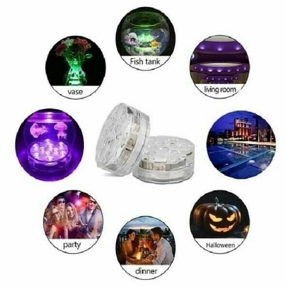 BUY 1 GET 2 !! BIG DISCOUNT !! 💥Submersible LED Pool Lights (RF Remote Control )