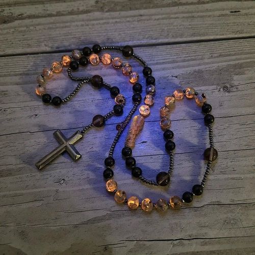 Obsidian  Rosary Necklace