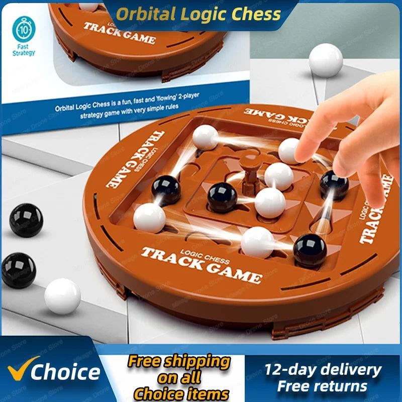 ♟️🌀Logic Chess Track Playset for 2-4 Players, Fun Family Game Night Entertainment✨💫