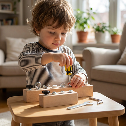 📢📢50% OFF !! ⏰Montessori Wooden Screw Driver Board Toy