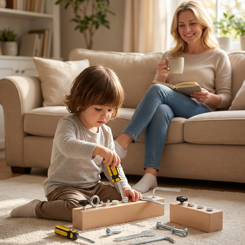📢📢50% OFF !! ⏰Montessori Wooden Screw Driver Board Toy