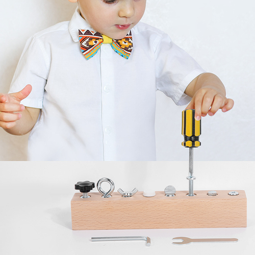 📢📢50% OFF !! ⏰Montessori Wooden Screw Driver Board Toy