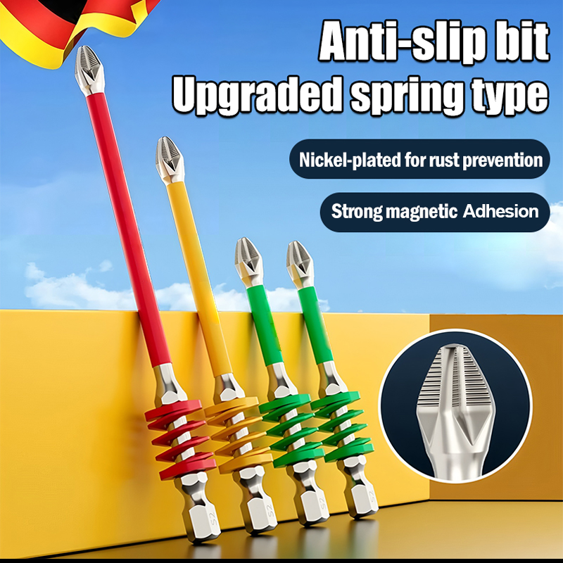 ⚙️Anti-Slip Magnetic Phillips Bit with Spring🔨