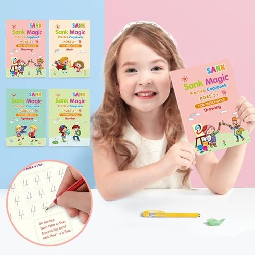 Magic Practice Copybook(reusable, including mathematics, numbers, letters, and drawing)