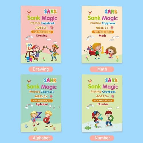 Magic Practice Copybook(reusable, including mathematics, numbers, letters, and drawing)