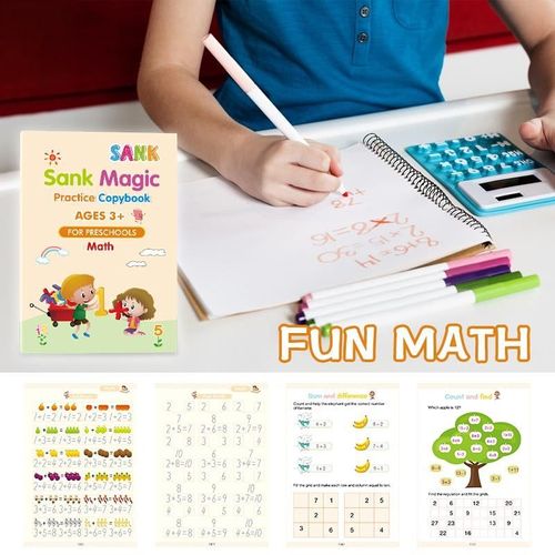 Magic Practice Copybook(reusable, including mathematics, numbers, letters, and drawing)