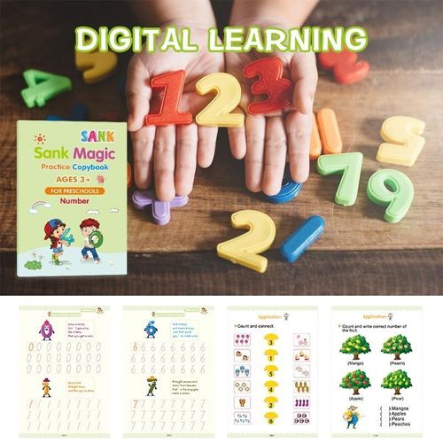 Magic Practice Copybook(reusable, including mathematics, numbers, letters, and drawing)