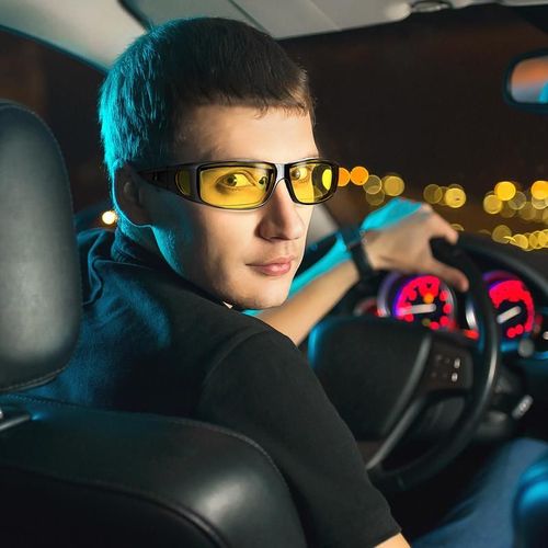 Night vision driving glasses