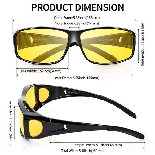 Night vision driving glasses