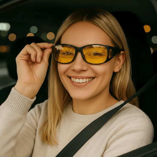 Night vision driving glasses