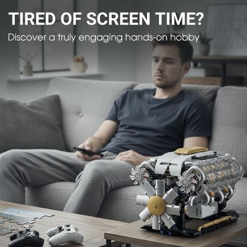 Realistic Mechanical Engine Model Building Set