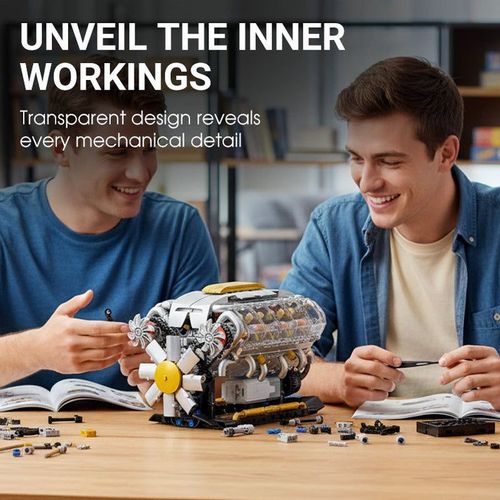 Realistic Mechanical Engine Model Building Set