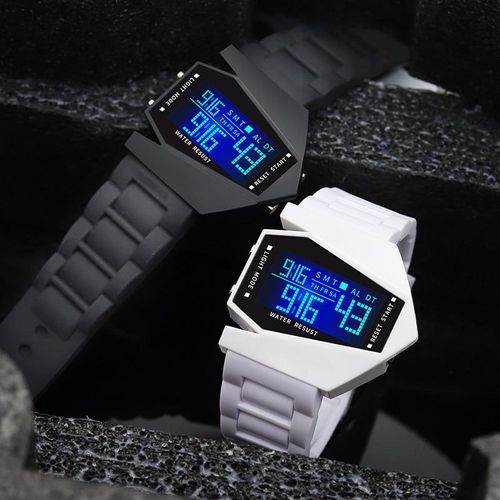 Creative luminous LED watch in the shape of an airplane