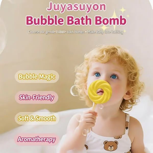 🍭Dual use -Reusable cute lollipop bath bubbles and colored bath balls ﻿ for Fun Bath Time