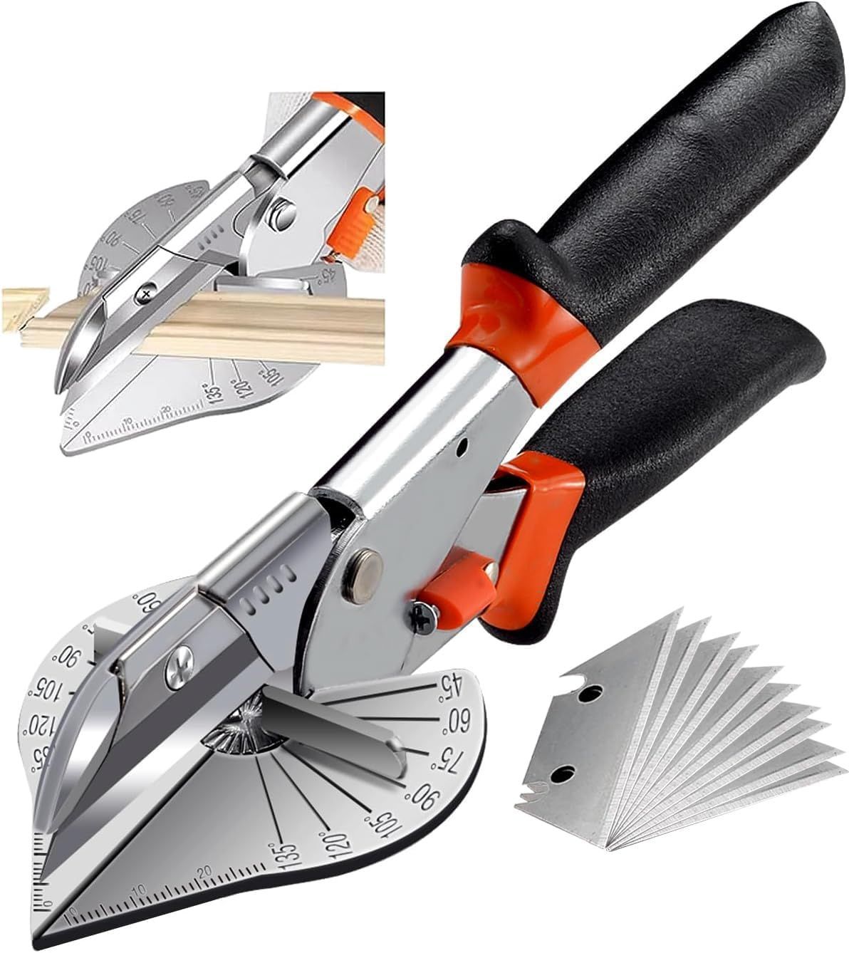 45°-135° Multi Angle Miter Shear Cutter（Adjustable angle shear + 2 blades）