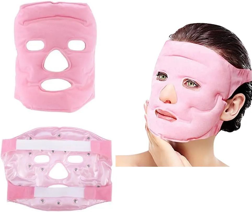 (1 Pc) Ice Face Mask with Acupoint Magnets – Hot & Cold Gel Therapy Mask for Puffy Eyes & Headache Relief