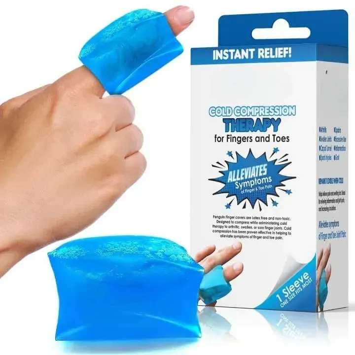 (1 Pack) Reusable Gel Finger Therapy Wrap – Hot & Cold Compress Sleeve for Finger Pain Relief