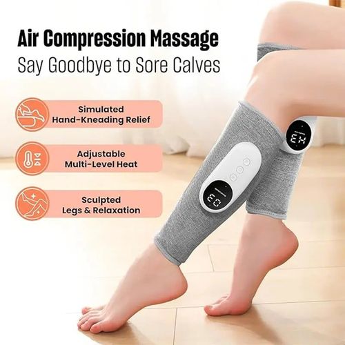 Leg massager with heating and pressure functions