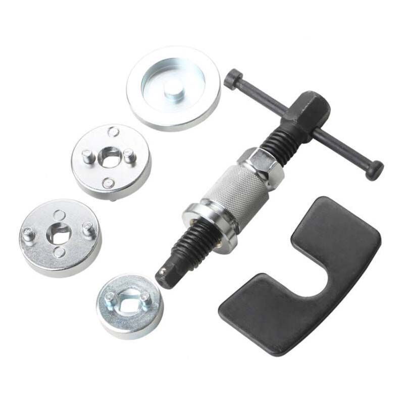 Brake Caliper Compression Tool Kit – Heavy-Duty CR-V Steel, Chrome-Plated Rust-Resistant, Precision T-Handle, Multiple Adapters for Universal Car Fit – Ideal for DIY & Professional Brake Pad Replacement
