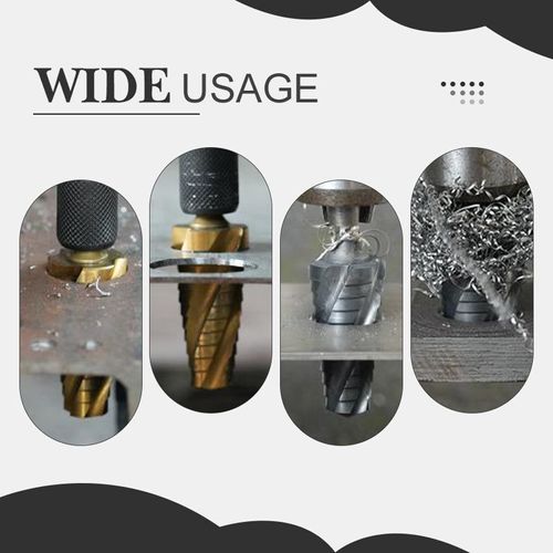 High Hardness Spiral Flute Step Drill Bit Set