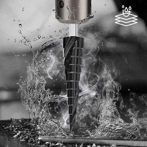 High Hardness Spiral Flute Step Drill Bit Set
