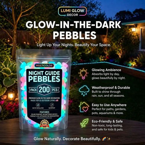 Colorful Glow-in-the-Dark Garden Stones