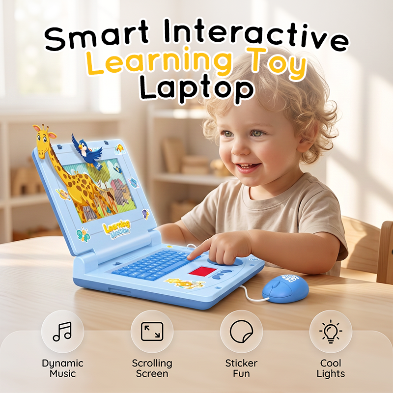 🔥 Interactive Simulation Toy Laptop – Pretend Play Computer with A-Z Keyboard & 1-10 Number Keys💻