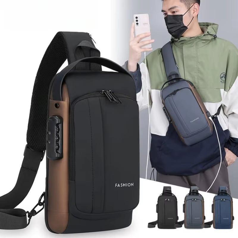 USB Charging Sport Sling Anti-theft Shoulder Bag