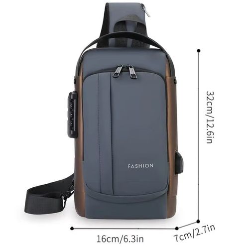 USB Charging Sport Sling Anti-theft Shoulder Bag